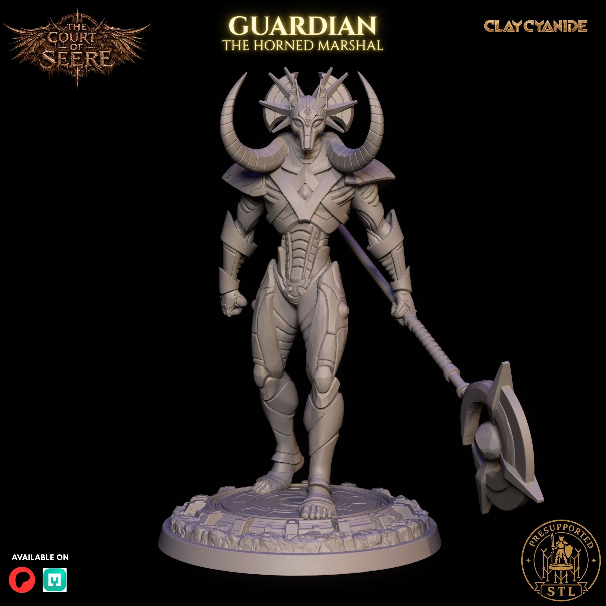 The Hornéd Marshal — gray studio render